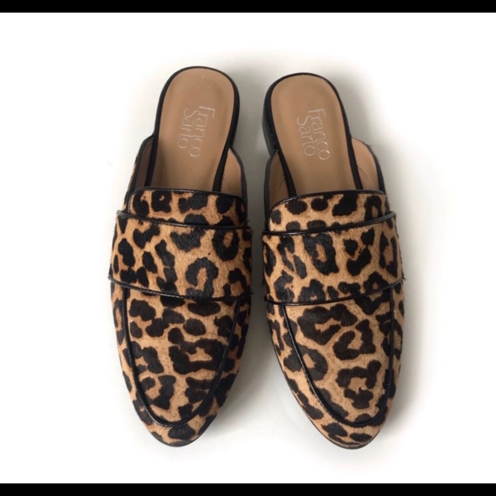 Franco Sarto Leopard Mules
